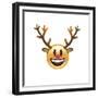 Emoji Big Smile Reindeer-Ali Lynne-Framed Giclee Print