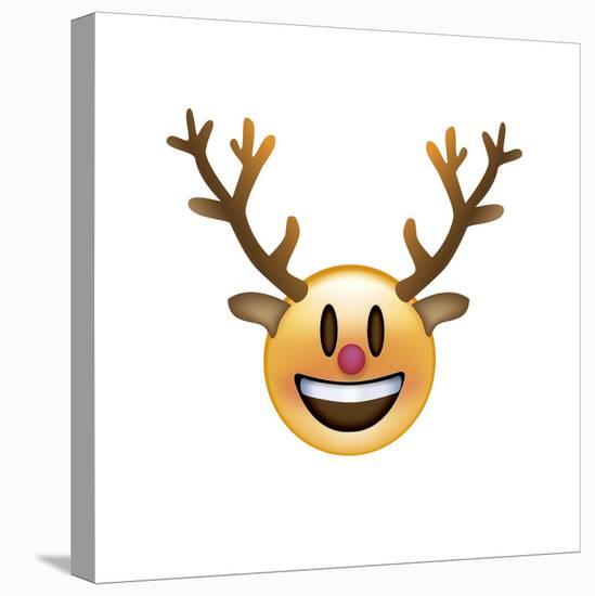 Emoji Big Smile Reindeer-Ali Lynne-Stretched Canvas