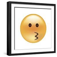 Emoji Circle Eye Kiss-Ali Lynne-Framed Giclee Print