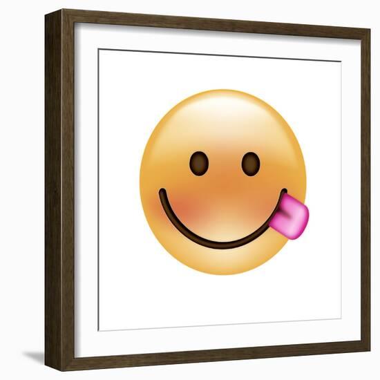 Emoji Circle Eye Yummy-Ali Lynne-Framed Giclee Print