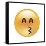 Emoji Crescent Eye Kiss-Ali Lynne-Framed Stretched Canvas