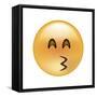 Emoji Crescent Eye Kiss-Ali Lynne-Framed Stretched Canvas