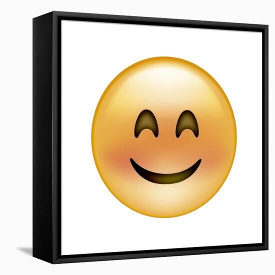 Emoji Crescent Eye Smile-Ali Lynne-Framed Stretched Canvas
