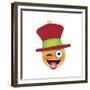 Emoji One Eye Xmas Hat-Ali Lynne-Framed Giclee Print