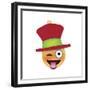 Emoji One Eye Xmas Hat-Ali Lynne-Framed Giclee Print