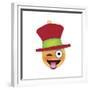 Emoji One Eye Xmas Hat-Ali Lynne-Framed Giclee Print