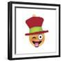 Emoji One Eye Xmas Hat-Ali Lynne-Framed Giclee Print