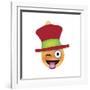 Emoji One Eye Xmas Hat-Ali Lynne-Framed Giclee Print