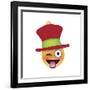 Emoji One Eye Xmas Hat-Ali Lynne-Framed Giclee Print