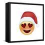 Emoji Smile Heart Xmas Hat-Ali Lynne-Framed Stretched Canvas