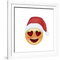 Emoji Smile Heart Xmas Hat-Ali Lynne-Framed Giclee Print