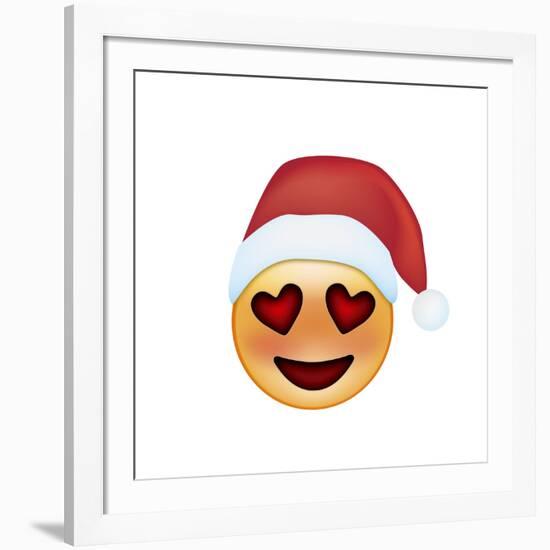 Emoji Smile Heart Xmas Hat-Ali Lynne-Framed Giclee Print