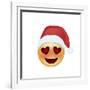 Emoji Smile Heart Xmas Hat-Ali Lynne-Framed Giclee Print