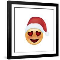 Emoji Smile Heart Xmas Hat-Ali Lynne-Framed Giclee Print