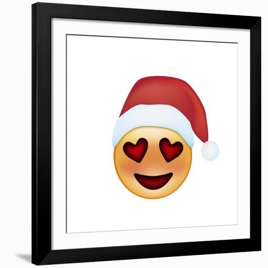 Emoji Smile Heart Xmas Hat-Ali Lynne-Framed Giclee Print