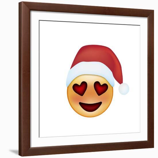 Emoji Smile Heart Xmas Hat-Ali Lynne-Framed Giclee Print