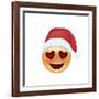 Emoji Smile Heart Xmas Hat-Ali Lynne-Framed Giclee Print