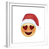 Emoji Smile Heart Xmas Hat-Ali Lynne-Framed Giclee Print