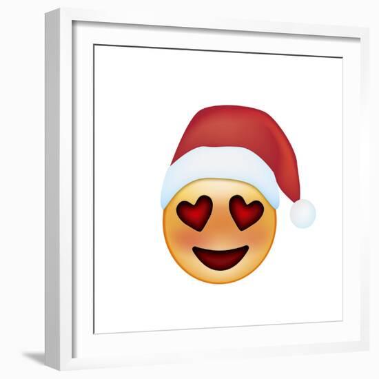 Emoji Smile Heart Xmas Hat-Ali Lynne-Framed Giclee Print