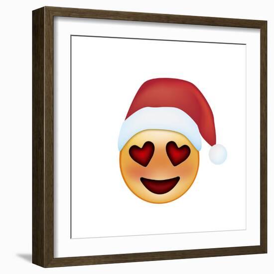 Emoji Smile Heart Xmas Hat-Ali Lynne-Framed Giclee Print