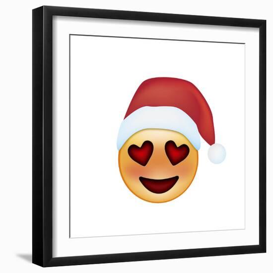 Emoji Smile Heart Xmas Hat-Ali Lynne-Framed Giclee Print