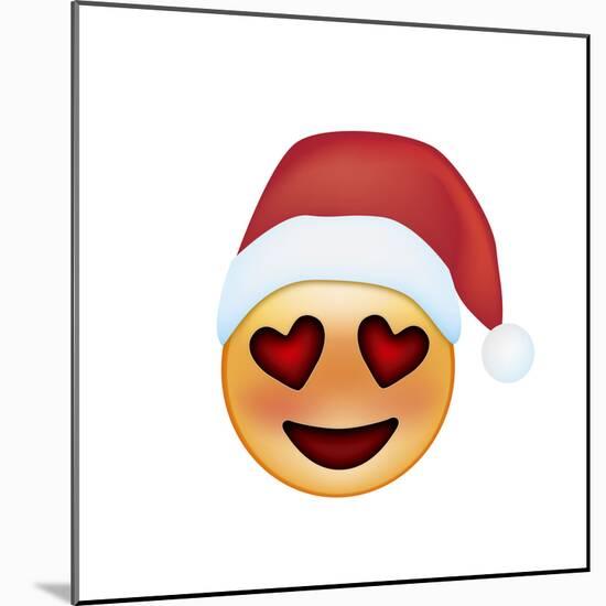 Emoji Smile Heart Xmas Hat-Ali Lynne-Mounted Giclee Print