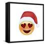 Emoji Smile Heart Xmas Hat-Ali Lynne-Framed Stretched Canvas