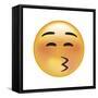 Emoji Squint Kiss-Ali Lynne-Framed Stretched Canvas