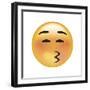 Emoji Squint Kiss-Ali Lynne-Framed Giclee Print