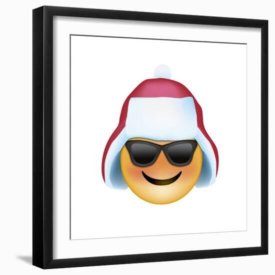 Emoji Sun Glasses Trapper hat-Ali Lynne-Framed Giclee Print