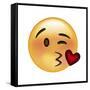 Emoji Wink Heart Kiss-Ali Lynne-Framed Stretched Canvas