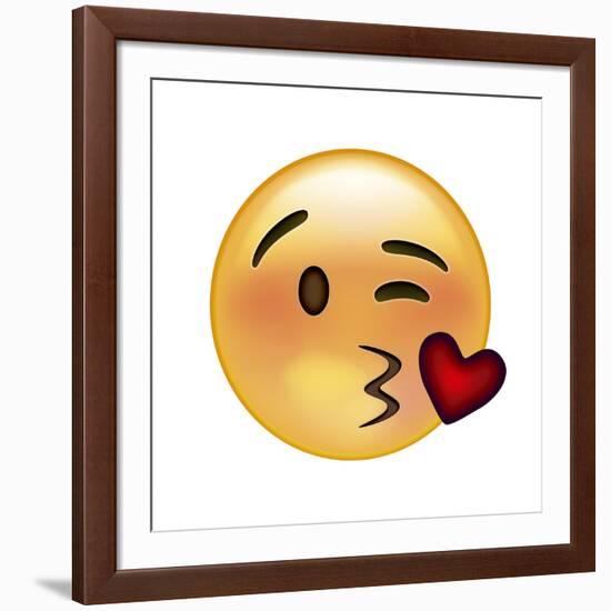 Emoji Wink Heart Kiss-Ali Lynne-Framed Giclee Print