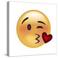 Emoji Wink Heart Kiss-Ali Lynne-Stretched Canvas