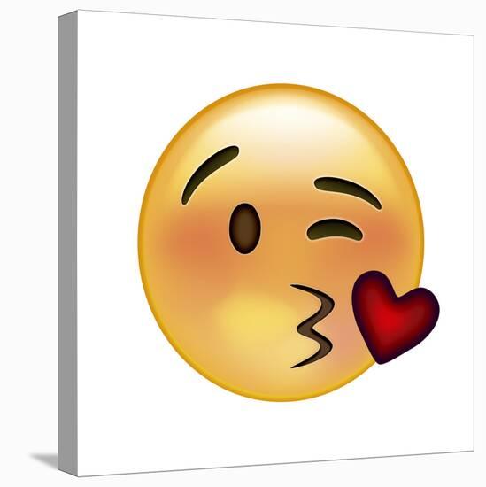 Emoji Wink Heart Kiss-Ali Lynne-Stretched Canvas