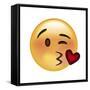 Emoji Wink Heart Kiss-Ali Lynne-Framed Stretched Canvas