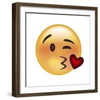 Emoji Wink Heart Kiss-Ali Lynne-Framed Giclee Print