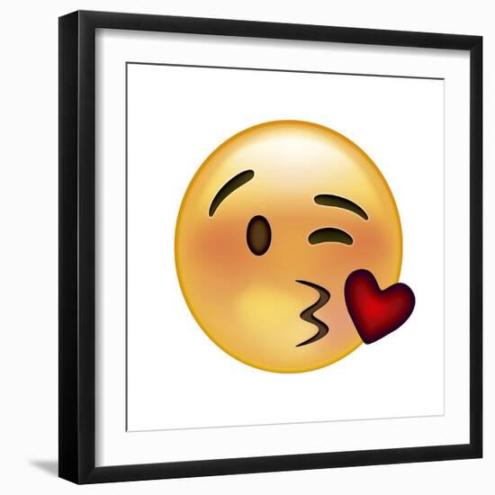 Emoji Wink Heart Kiss-Ali Lynne-Framed Giclee Print