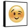 Emoji Wink Small Smile-Ali Lynne-Framed Stretched Canvas