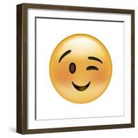 Emoji Wink Small Smile-Ali Lynne-Framed Giclee Print