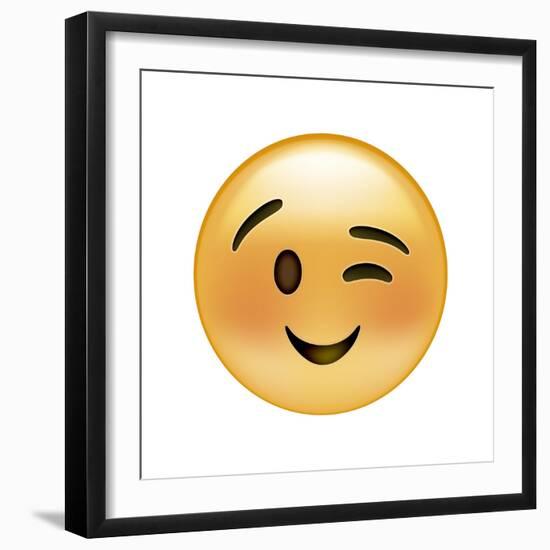 Emoji Wink Small Smile-Ali Lynne-Framed Giclee Print