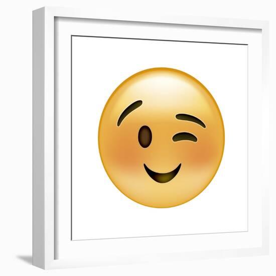 Emoji Wink Small Smile-Ali Lynne-Framed Giclee Print