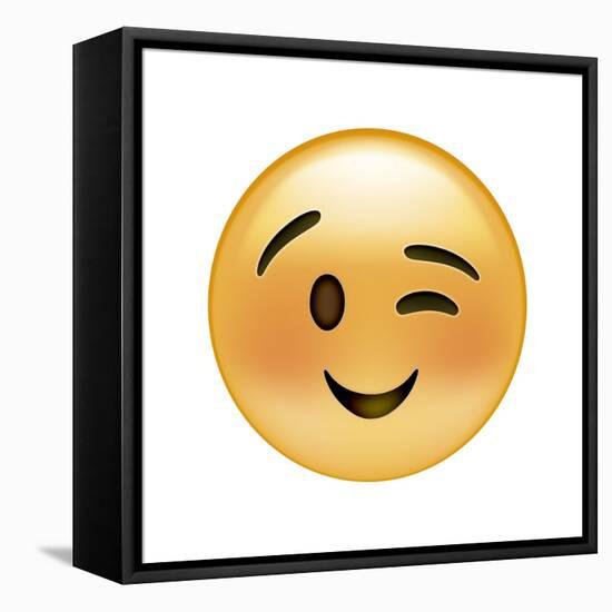 Emoji Wink Small Smile-Ali Lynne-Framed Stretched Canvas