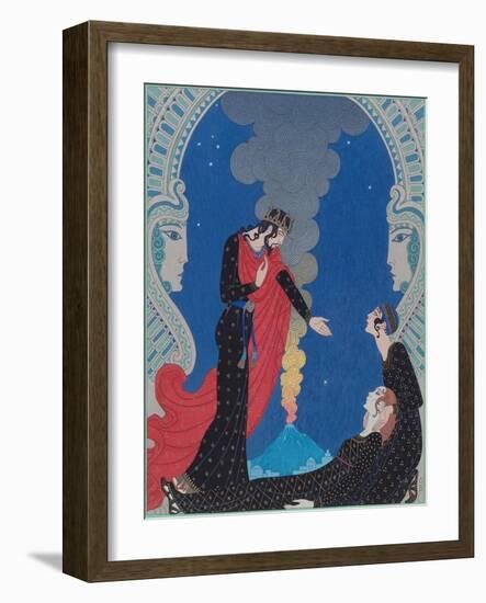 Empédocle, Dieu Supposé. Empedocles, Supposed God, 1929 (Engraving)-Georges Barbier-Framed Giclee Print