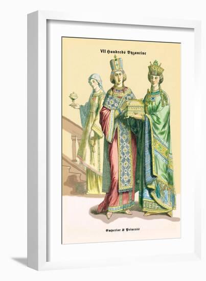 Emperor and Princess of Byzantine, 8th Century-Richard Brown-Framed Art Print