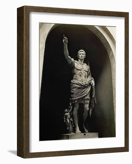 Emperor Augustus in Military Dress, Marble Figure from the Prima Porta-null-Framed Premium Giclee Print