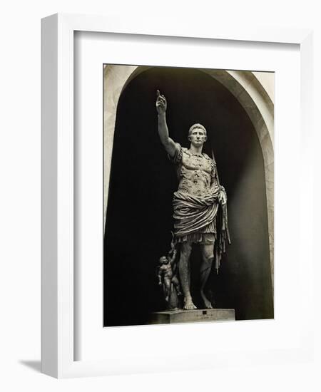 Emperor Augustus in Military Dress, Marble Figure from the Prima Porta-null-Framed Giclee Print