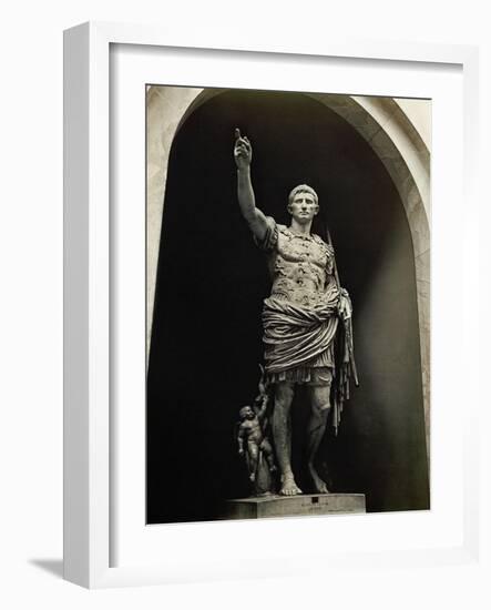 Emperor Augustus in Military Dress, Marble Figure from the Prima Porta-null-Framed Giclee Print