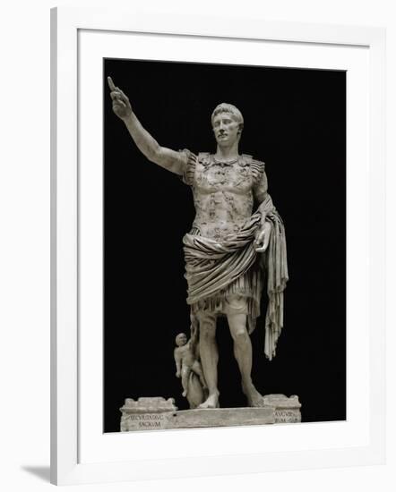 Emperor Augustus in Military Dress, Marble Figure from the Prima Porta-null-Framed Giclee Print