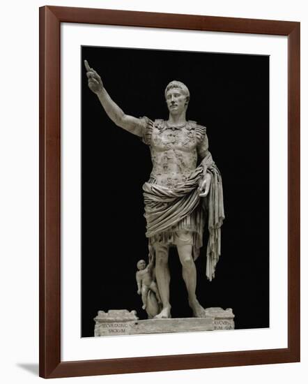 Emperor Augustus in Military Dress, Marble Figure from the Prima Porta-null-Framed Giclee Print