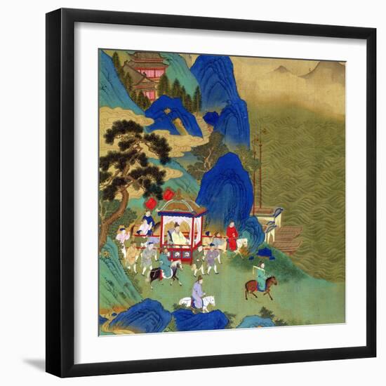 Emperor Ch'In Wang Ti Travelling in a Palanquin, from a History of Chinese Emperors-null-Framed Giclee Print